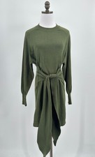 Lovers & Friends Womens Green Knit Crew Neck Long Sleeve Sweater Dress Sz S