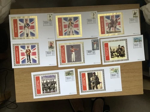 Set of 8 Benham British Army First Day Covers