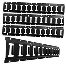 E Track Tie Down Rail Kit Coated Steel, 4 Pack, for Garages, Vans, 2ft Black