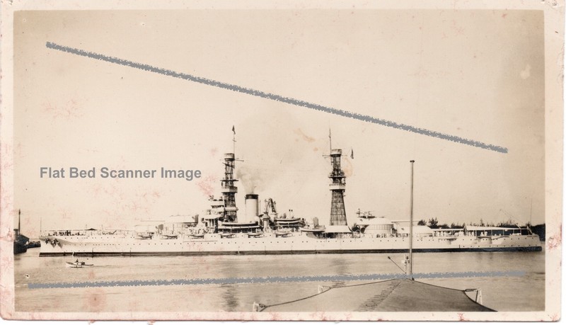 1924 Photo Print USS Pennsylvania BB-38 on Kodak Velox Paper. 4.4x2.5in