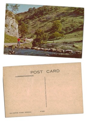 Alte Postkarte - Die Trittsteine, Dovedale, Peak District UNBESPIELT