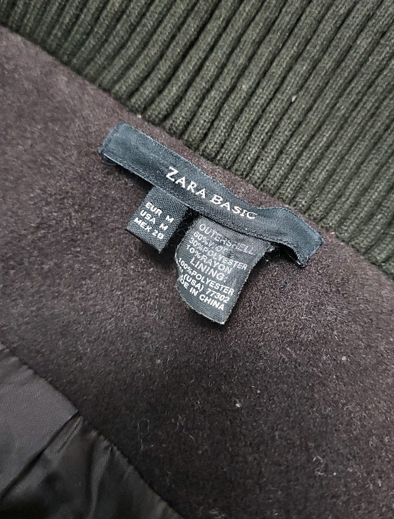 Zara Basic Wool Blend Coat Size Medium - image 7