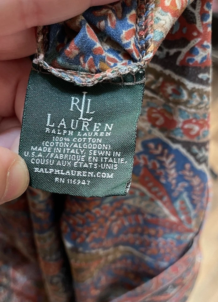 (2) Ralph Lauren Bedford Hunt Paisley standard pillow sham cases  - Image 3 of 4