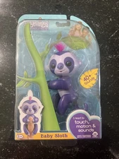 Fingerlings Baby Sloth - Marge (Purple)-  Interactive Baby Pet - by WowWee