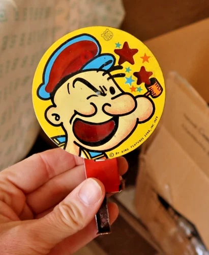 Vintage Popeye The Sailorman J. Chein USA Tin Toy Noisemaker 1959 King Features