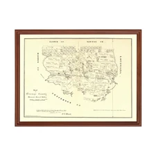 Old Map of Orange County, TX 1880 - Vintage Texas Art
