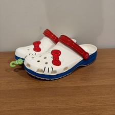 Crocs Hello Kitty Clog Mens 10 Womens 12 Red White Blue 50th Anniversary San Rio