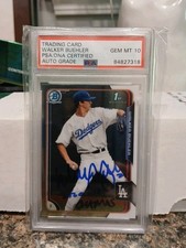 Walker Buehler 2015 Bowman Chrome Draft PSA/DNA AUTO  PSA 10 GEM MINT PADRES
