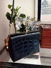 GUCCI Beautiful Vintage Crocodile Turn-lock C...