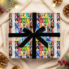 Disneyland Princess Wrapping Paper,Bella Cinderella Ariel Jasmine Christmas 2025