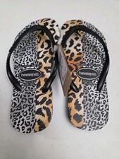 HAVAIANAS ANIMAL PRINT SLIM KIDS FLIP FLOPS Size 13C/1Y