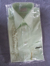 Vintage Arrow Ultressa 100 Dacron Polyester Green Dress Shirt 15 1/2 - 32 NEW