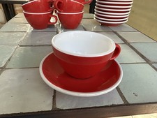 12 x ACME Rata Red Cappuccino cups & saucers - set of 12, excellent condition