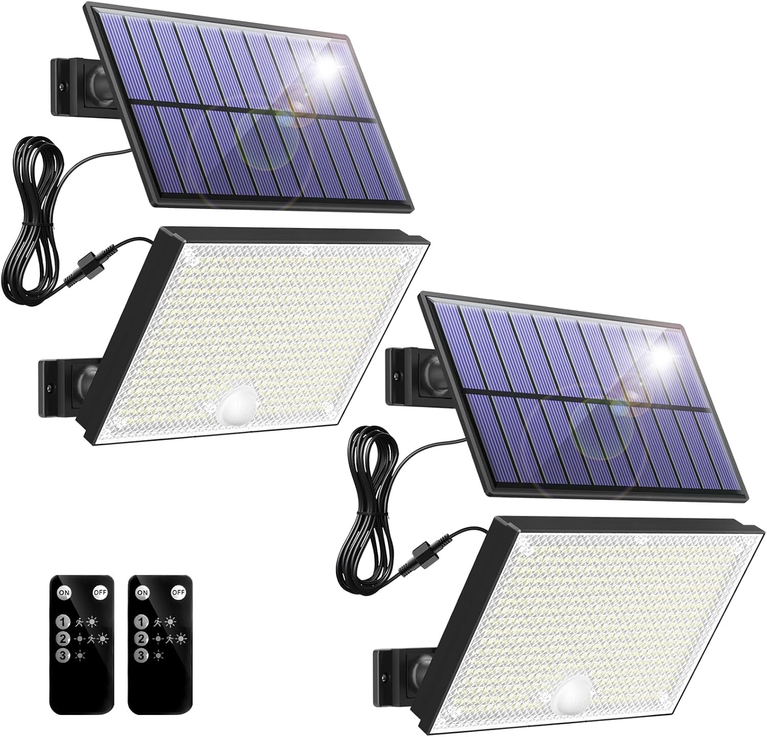Faretto Solare 400 LED Esterno IP67 - Illuminazione di Sicurezza Bianca