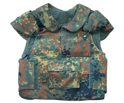 ORIGINAL BUNDESWEHR SPLITTER SCHUTZWESTE FLECKTARN KOMPLETT MIT EINLAGEN - Bild 1 von 3
