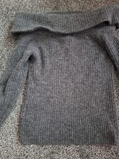 Size Small Womans Grey Bardot Jumper Preloved