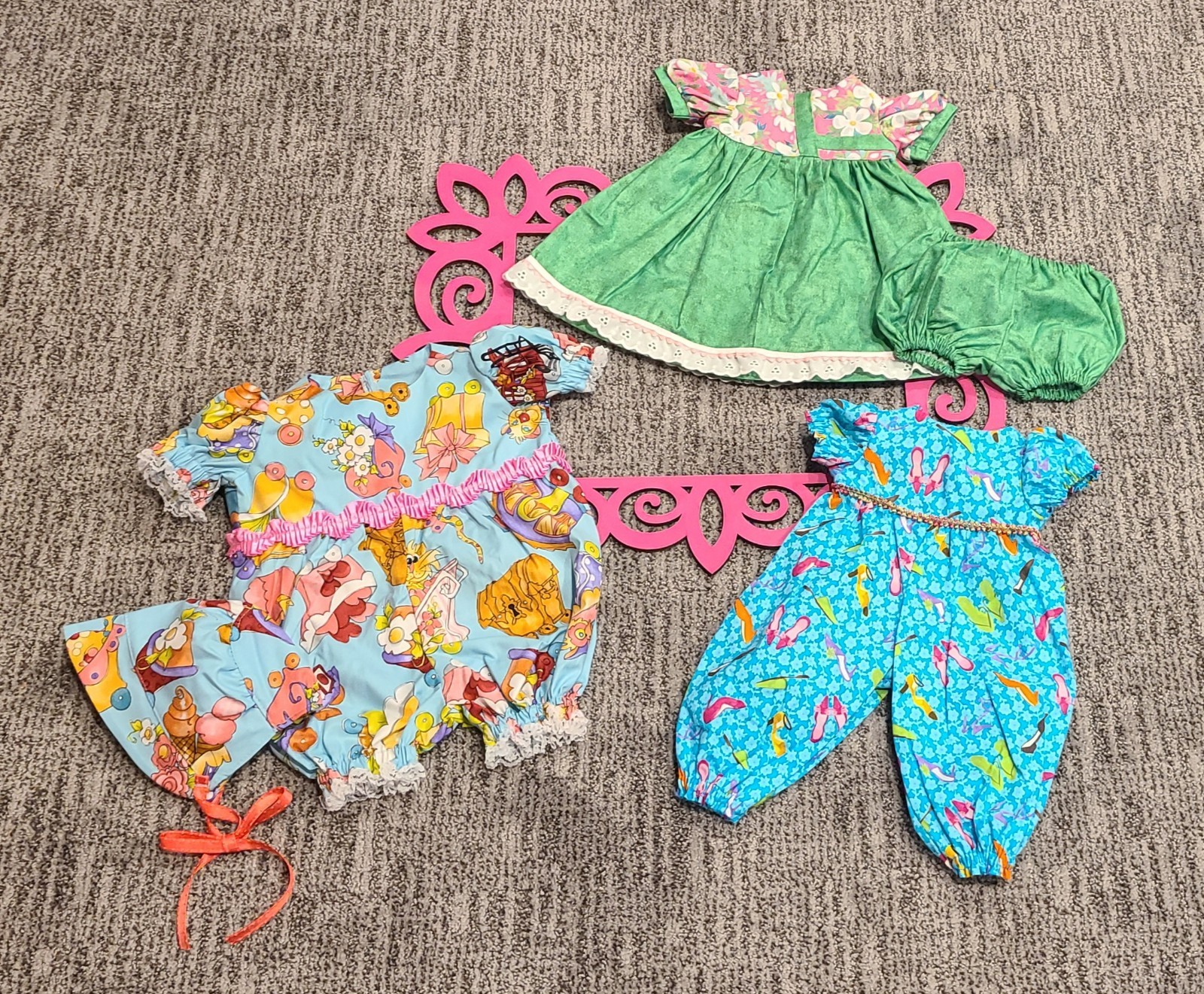 For 23" - 24" Baby Dolls Lot Of 3 Dress Romper & Play Set