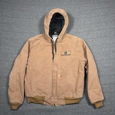 Carhartt 376-51 Active Canvas Jacket Medium Work Hood Insulated Duck Quilt Lined