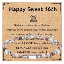 Sweet 16th Birthday Gifts for Her, Natural Zebra Jasper Stone Bracelets Birthday