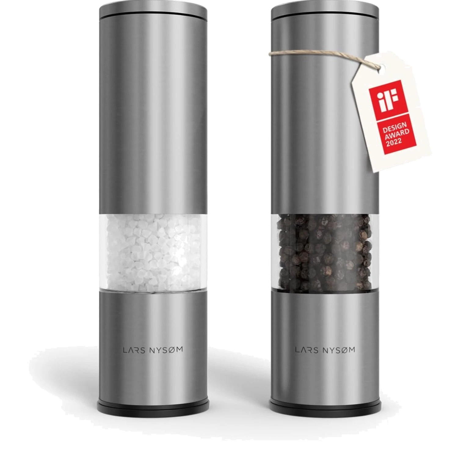 "Lagom Salt & Pepper Grinder Set - Stainless Steel"