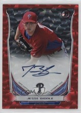 2014 Bowman Auto Ice Red 18/25 Jesse Biddle #AI-JB Auto 9ut