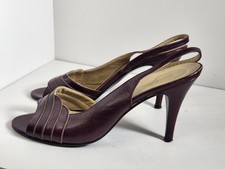 Vintage Garolini Mes Amis Size 8 N Burgundy Strappy Dressy Medium Heels