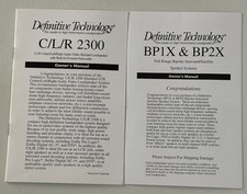 Definitive Technology BPIX/BP2X & CLR 2300 Speakers Owner Manual  *Original*
