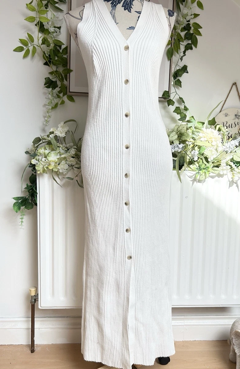 cos buttoned rib-knit maxi dress V-Neck Dresses for Women for sale stylecode:D1788
