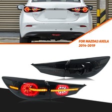 Led Tail Lights For Mazda 3 2014-2018 Sedan Sequential Black Rear Lamps Assembly