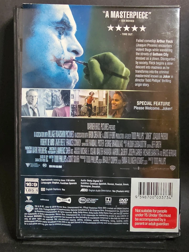 Joker (DVD, 2019) Pal Region 4 - image 2 of 3