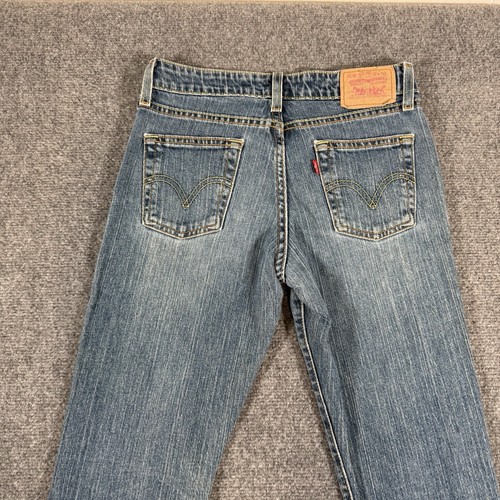 Levi's 519 Jeans Junior 1 M (Fits 28x30) Low Flare Denim Stretch Medium Wash - Picture 4 of 14