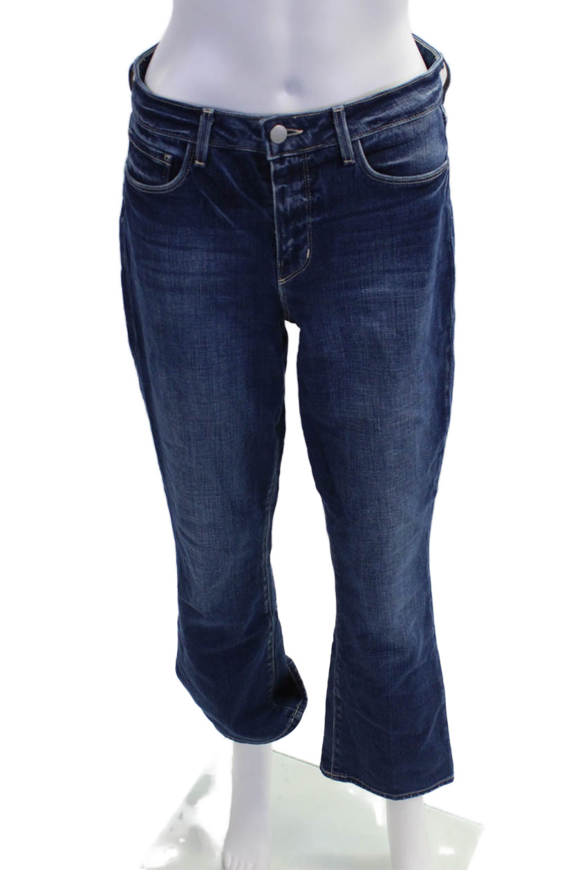 L'Agence Womens Cotton Denim Mid-Rise Five Pocket Bootcut Jeans Blue Size 27Free Shipping in US $100+ Orders | $6.95 Orders Below