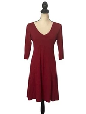Toad & Co. Rosalinda Dress Size Small Brick Red 3/4 Sleeve Stretch Outdoor