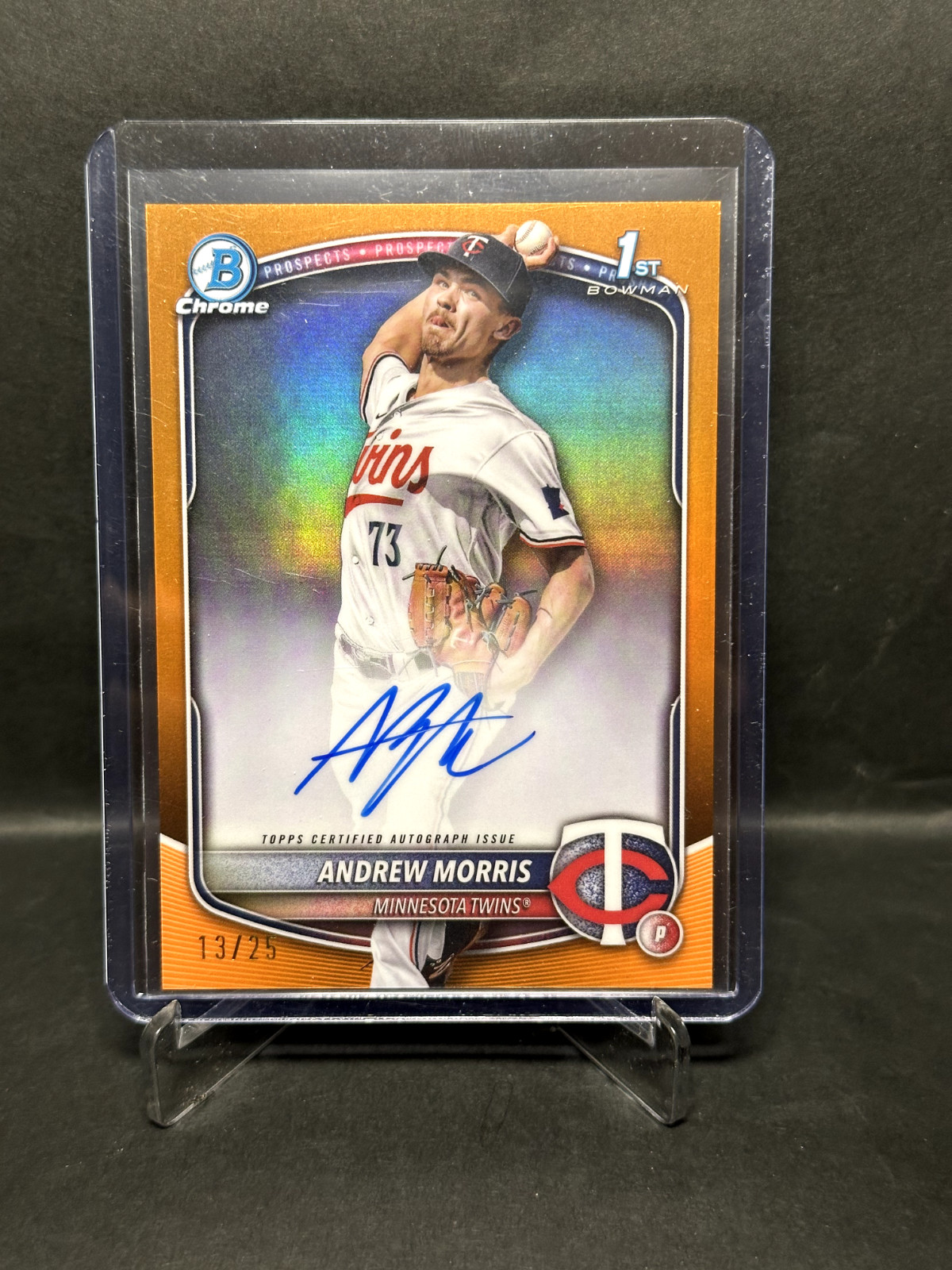 2025 Bowman - Chrome Prospect Auto Andrew Morris #CPA-AMO Orange /25 Twins