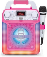 Portable Karaoke Speaker w/ Bluetooth, LED, Mic  FX