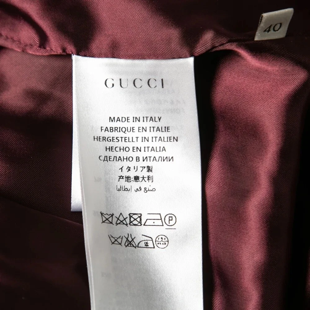 Gucci bomber in raso impreziosito da teschio di cristallo IT 40