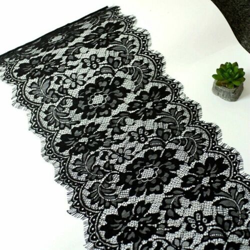 3 Meters Wide Lace Mesh Fabric Edge Trim Edging Wedding Dress Skirt Floral - Picture 20 of 29