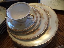 Vintage Meito China Hand Painted 5 pc Place Setting Japan EXCELLENT