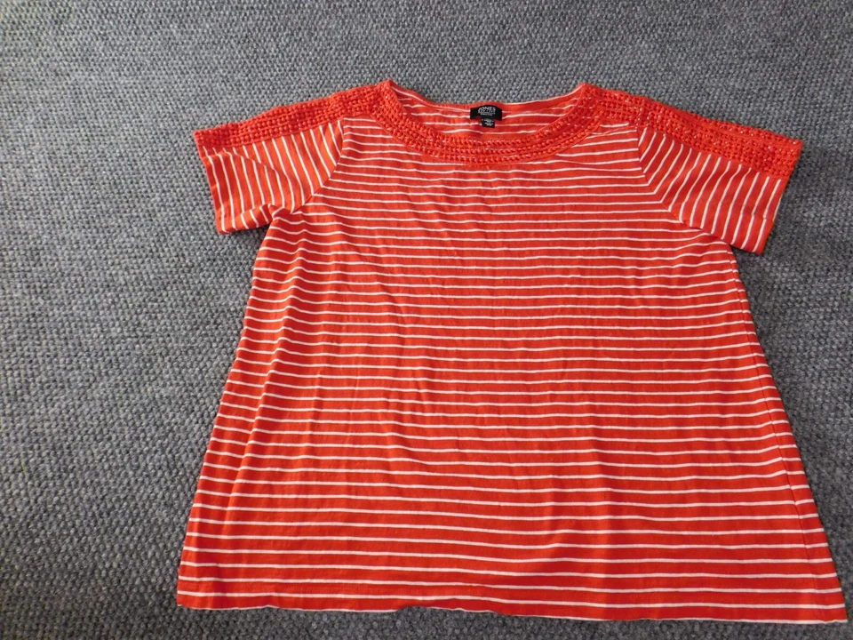 jones new york XL Extra Large top striped pullover womens laced knit cotton - Image 2 of 4
