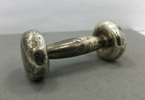 silver baby rattle vintage