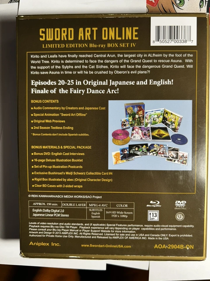 Sword Art Online Limited Edition Blu-ray Box Set 4 - Aniplex - Image 2 of 4