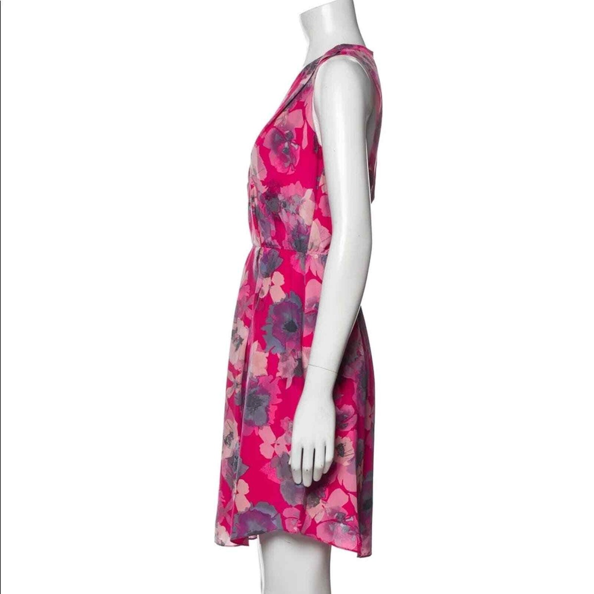 strapless open back dress Rebecca Taylor Dress Purple/Pink Static Silk Size 0 Sleeveless Layered   Celebrity Owned