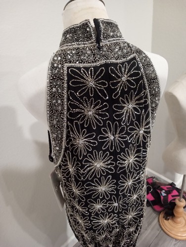 Papell Boutique 100% silk shell / 100% Sole Bauf Leg Ornaments Evening Gown NWT - Picture 22 of 24