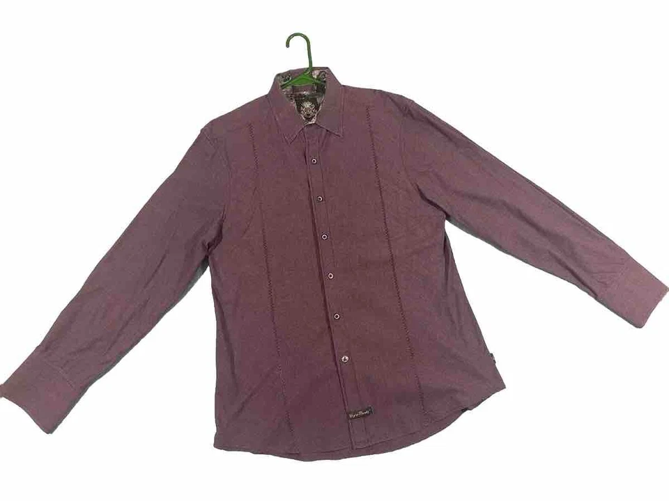 Camisa abotonada Christopher Wicks inglesa de lavandería para hombre patrón a cuadros L borgoña Foto 2 de 4