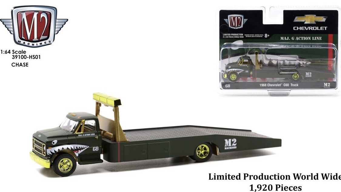 M2 MACHINES CHASE 1968 CHEVROLET C60 FLATBED TRUCK HOBBY EXCLUSIVE