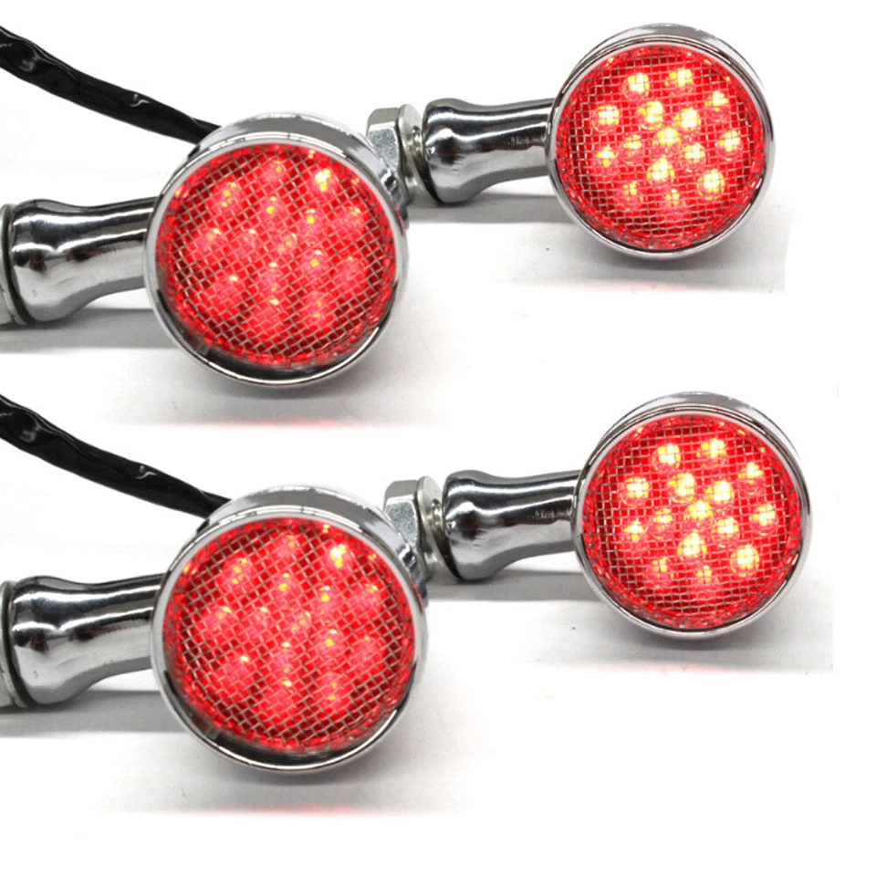 Para Harley Super Glide Red Motorcycle Bullet LED Brake Running Turn Signal Light Foto 2 de 4