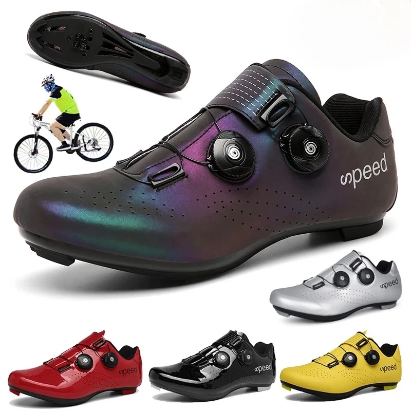Zapatos de Ciclismo Ultraligeros Para Hombres Tenis de Bicicleta Autobloqueantes Carretera Spd Bicicleta Zapatos Foto 2 de 4