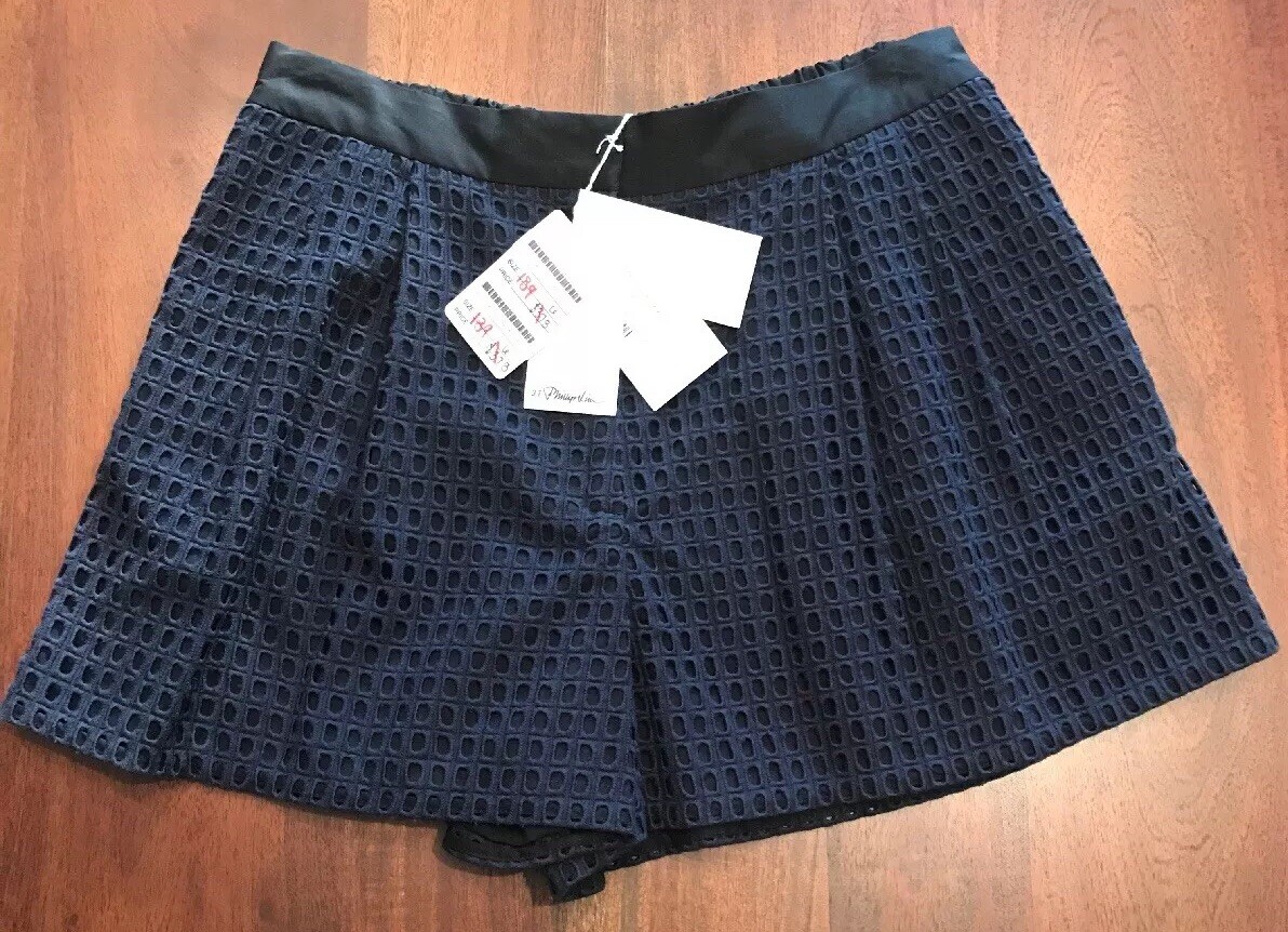 NWT 3.1 Phillip Lim Lace Bloomer Blue & Black Eyelet-lace