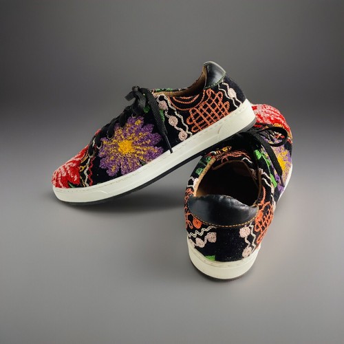 Suzani Embroidered Sneakers Women’s Sz 40 US 9 - 9.5 Multicolor Floral Handmade - Picture 7 of 21