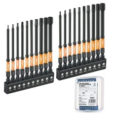 Impact Hex Head Allen Wrench Drill Bit Set 20pcs (Metric&SAE), 1/4" Hex-Shank S2